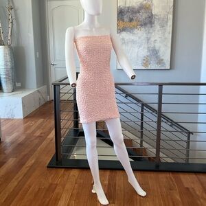 Petersyn Nora Textured Smock Tube Mini Dress in Melon